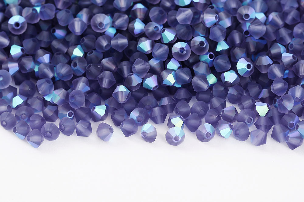 Preciosa Crystal Bicone Beads Tanzanite AB Matt