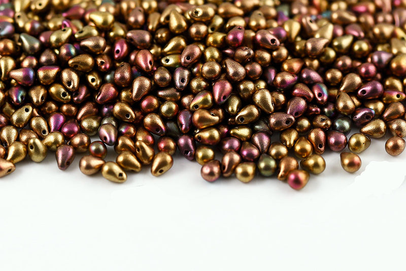Drops 4×6mm Czech Glass Beads Col.00030-01640