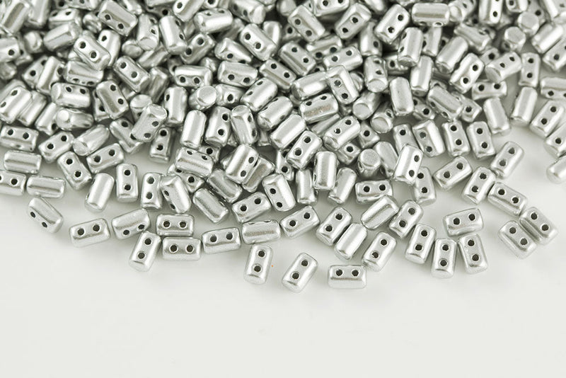 Rulla 5×3mm Crystal Bronze Aluminium 2-Hole Czech Beads