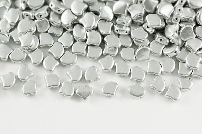 Ginko 7.5×7.5mm Crystal Bronze Aluminium 2-Hole Czech Beads