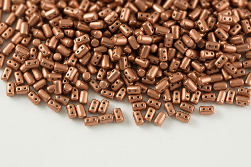 Rulla 5×3mm Crystal Bronze Vintage Copper 2-Hole Czech Beads