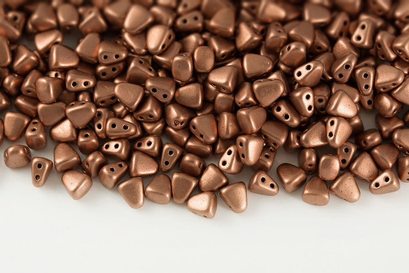Nib-Bit 6×5mm Crystal Bronze Copper 2-Hole Czech Beads