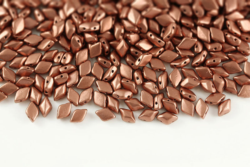Gemduo 8×5mm Crystal Bronze Copper 2-Hole Czech Beads