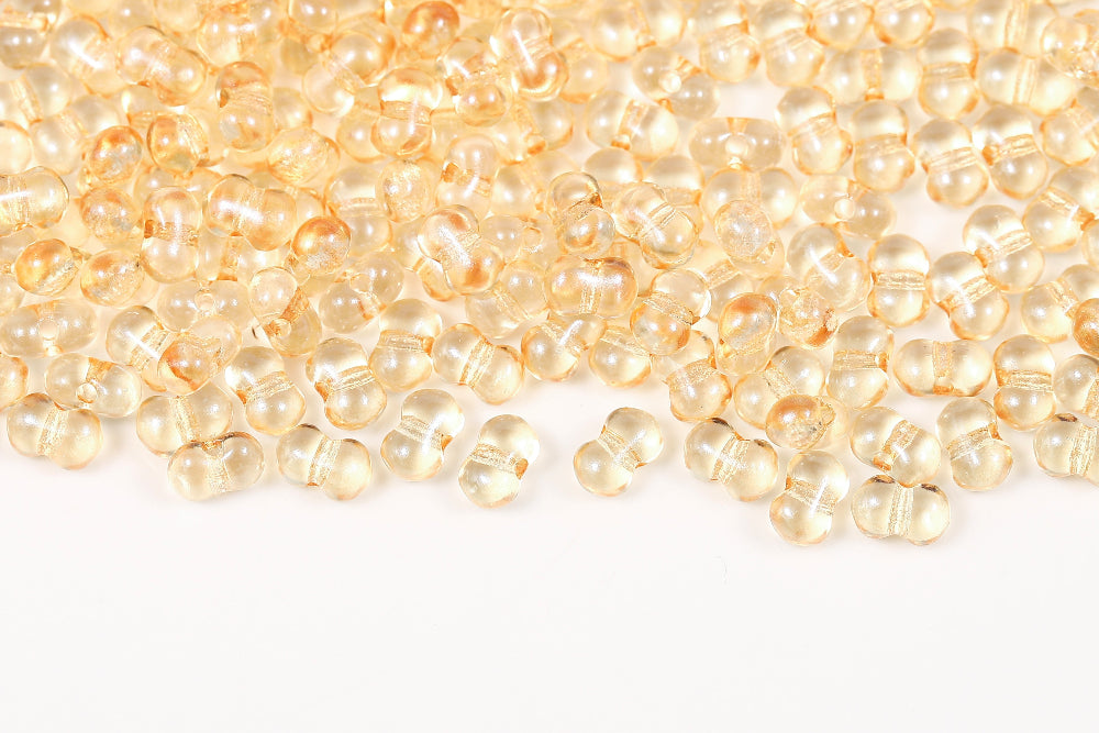 Butterfly 4x6 mm Crystal Orange Luster 1-Hole Czech Beads