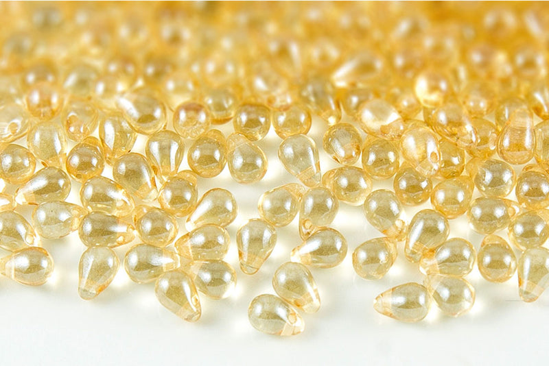 Drops 4×6mm Czech Glass Beads Col.00030-14413