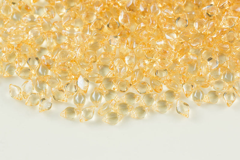 Gemduo 8×5mm Crystal Jonquil Luster 2-Hole Czech Beads
