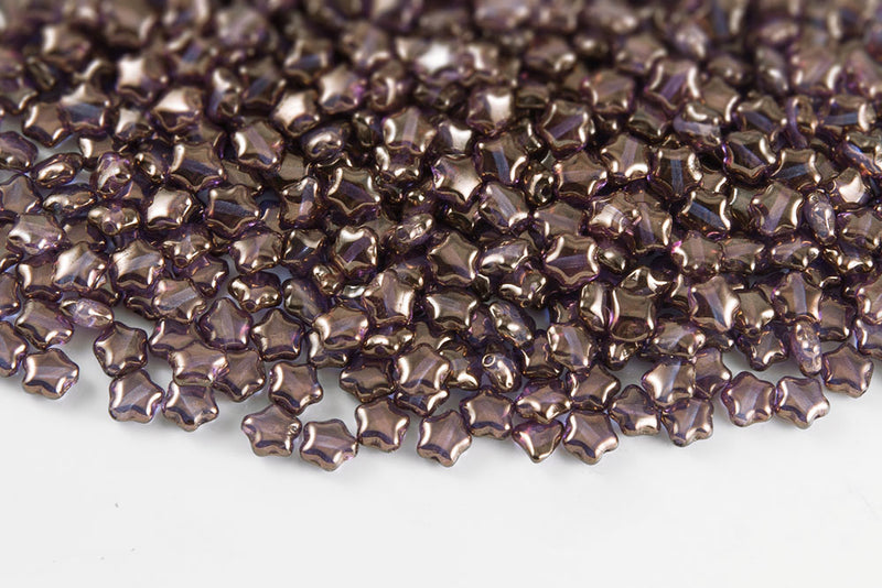 Star 6mm Crystal Violet Luster Czech Glass Beads