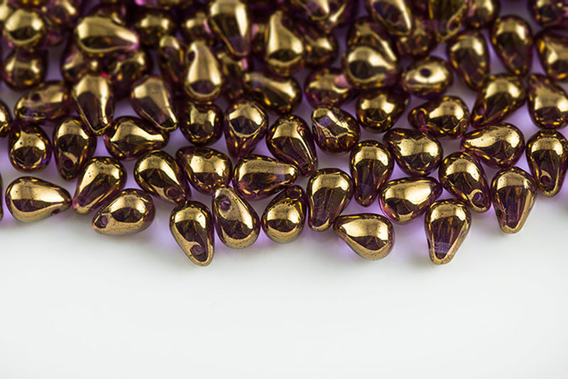 Drops 4×6mm Czech Glass Beads Col.00030-14496