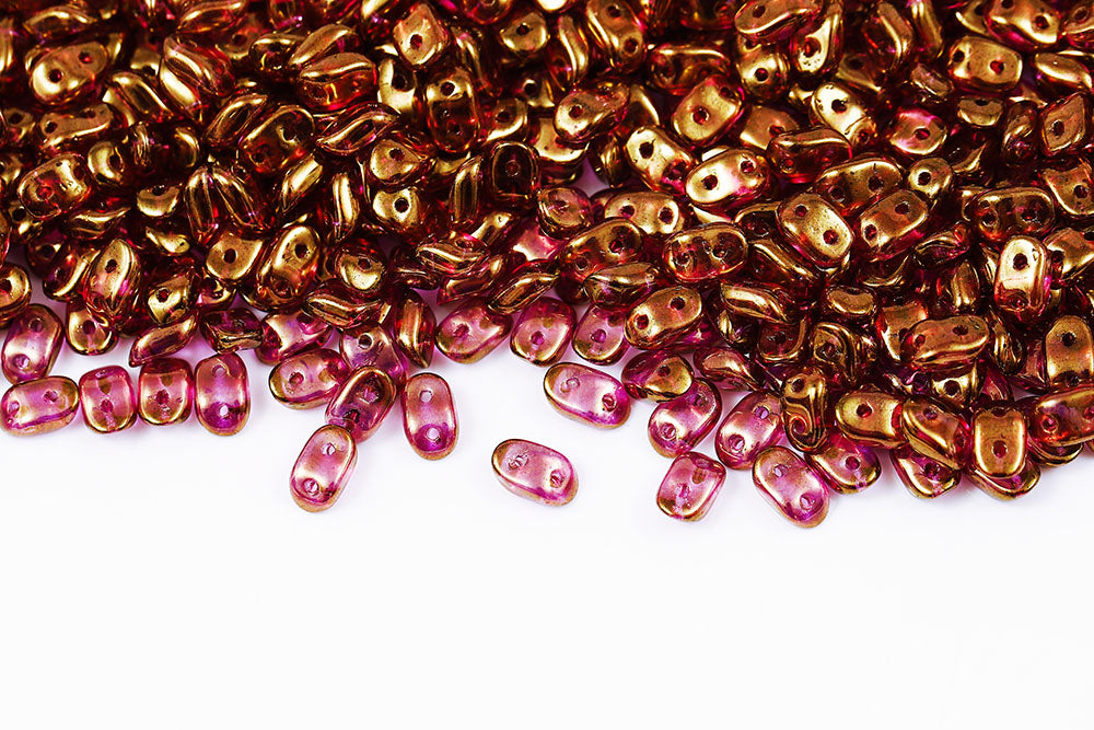 Wave 3×7mm Crystal Violet Luster 2-Hole Czech Beads