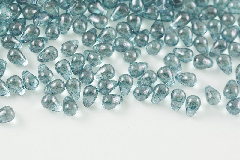 Drops 4×6mm Czech Glass Beads Col.00030-15464