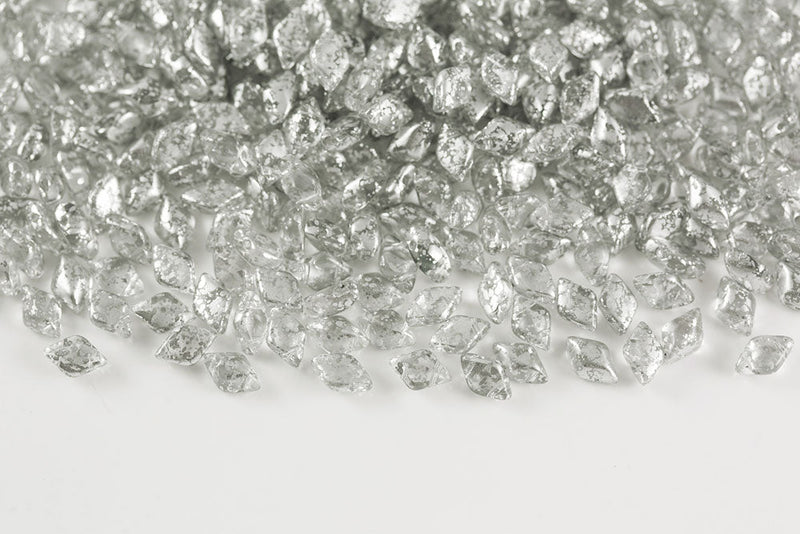 Gemduo 8×5mm Crystal Silver Splash 2-Hole Czech Beads