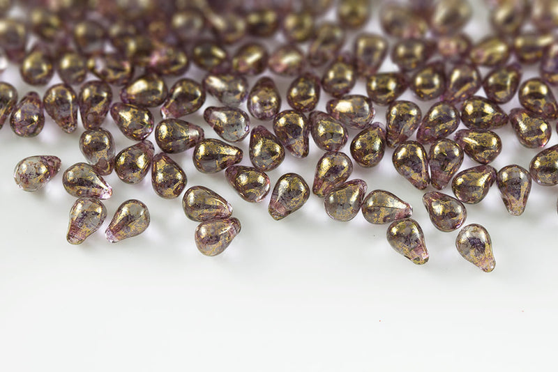 Drops 4×6mm Czech Glass Beads Col.00030-15496