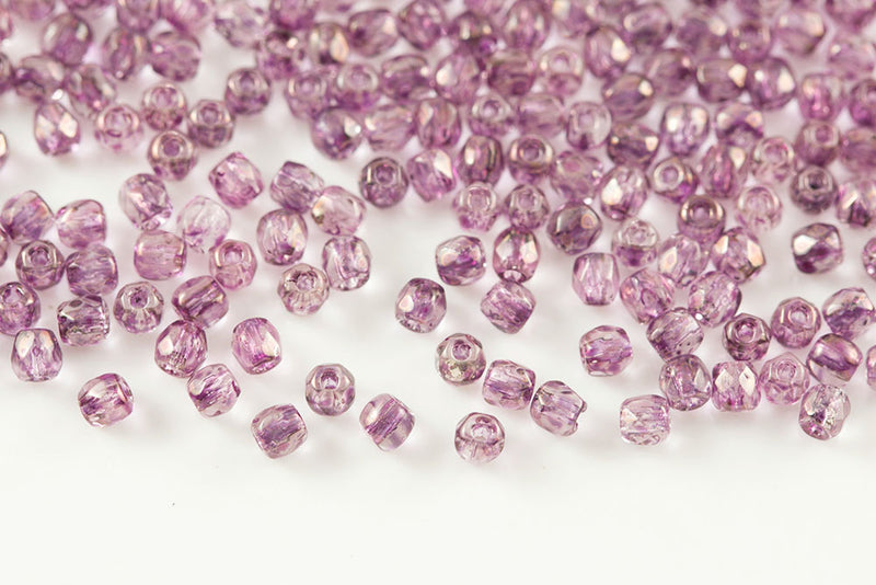 Czech Fire Polished 2.0mm Vega On Crystal Round Beads