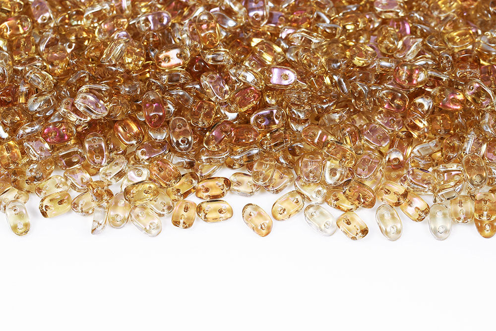 Wave 3×7mm Crystal Clarit 2-Hole Czech Beads