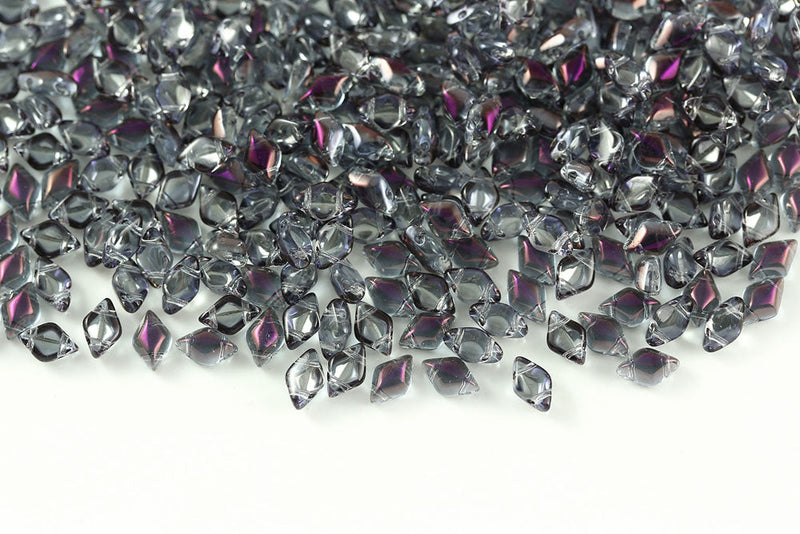 Gemduo 8×5mm Crystal Brown Flare 2-Hole Czech Beads