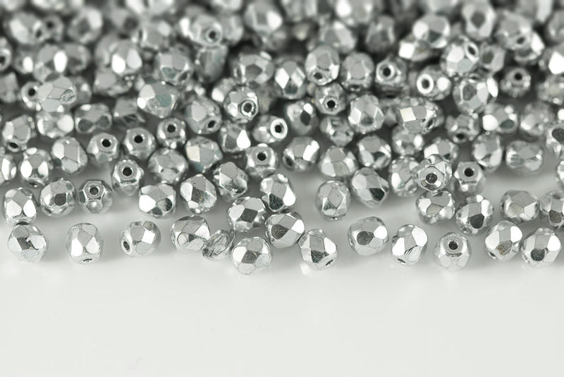 Czech Fire Polished 4mm Crystal Labrador Full Round Beads
