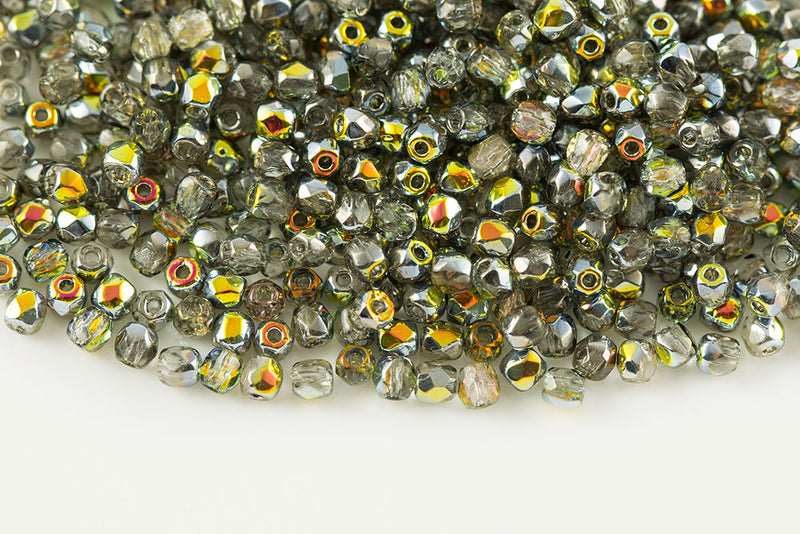 Czech Fire Polished 2.0mm Crystal Marea Round Beads