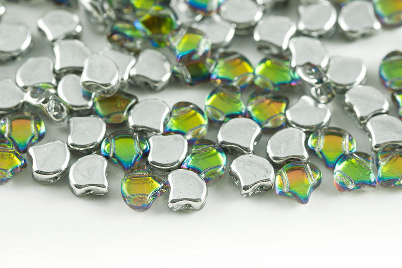Ginko 7.5×7.5mm Backlit Utopia 2-Hole Czech Beads