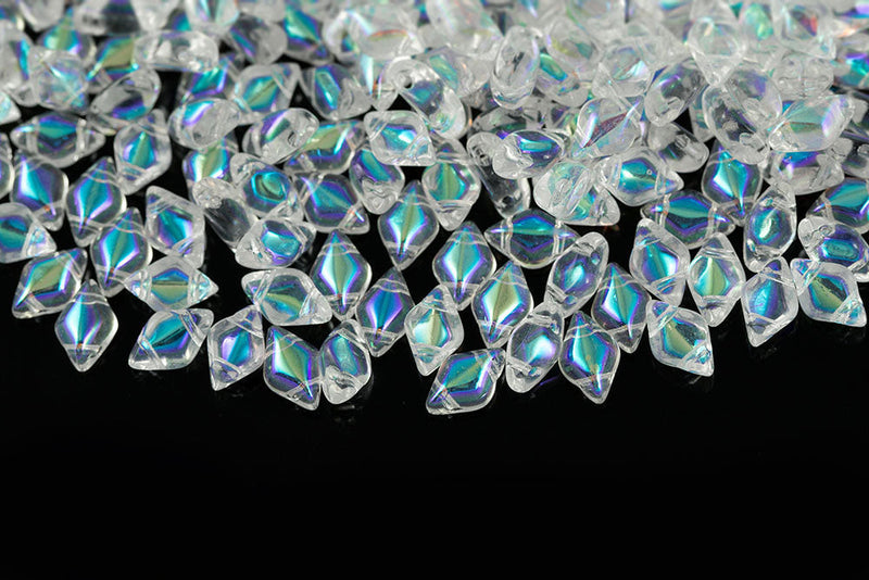 Gemduo 8×5mm Crystal Ab 2-Hole Czech Beads