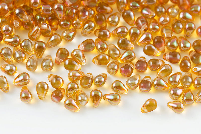 Drops 4×6mm Czech Glass Beads Col.00030-29121