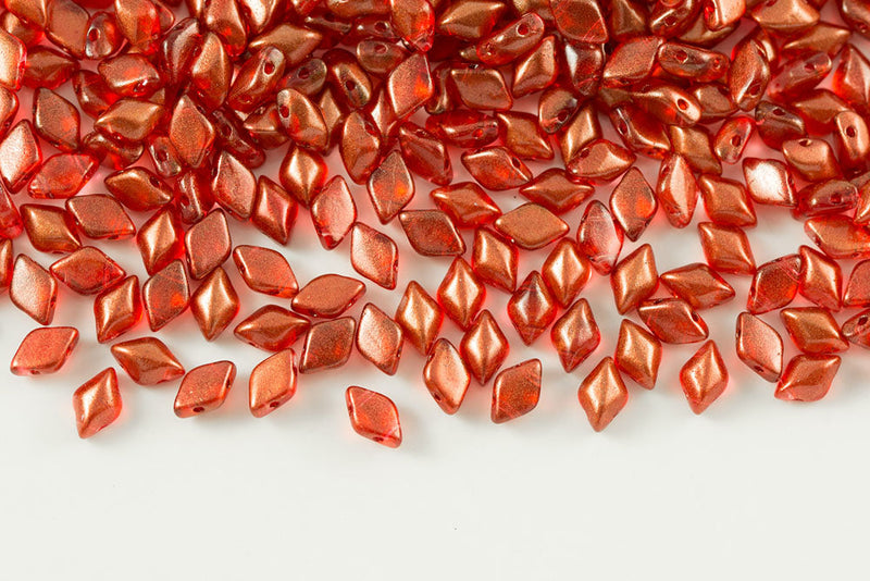 Gemduo 8×5mm Halo Razzmatazz 2-Hole Czech Beads
