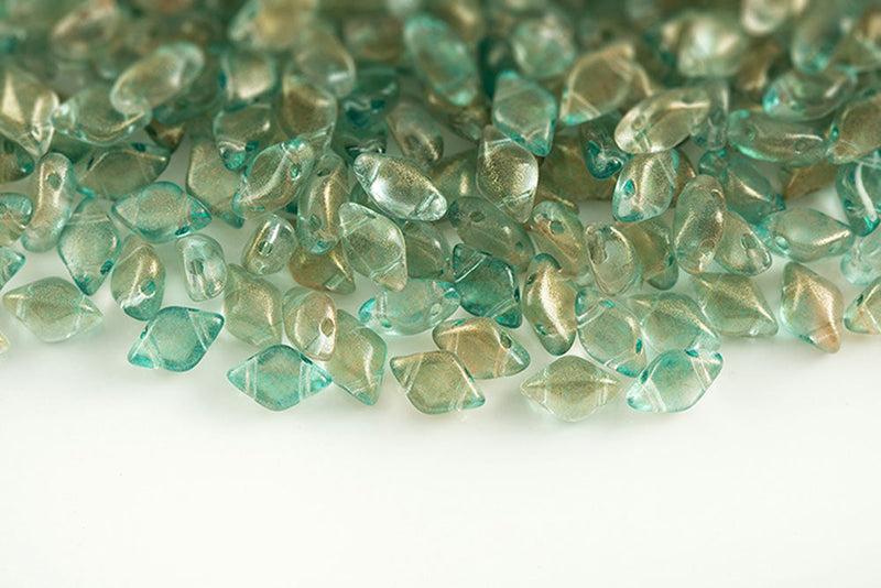 Gemduo 8×5mm Halo Sky 2-Hole Czech Beads