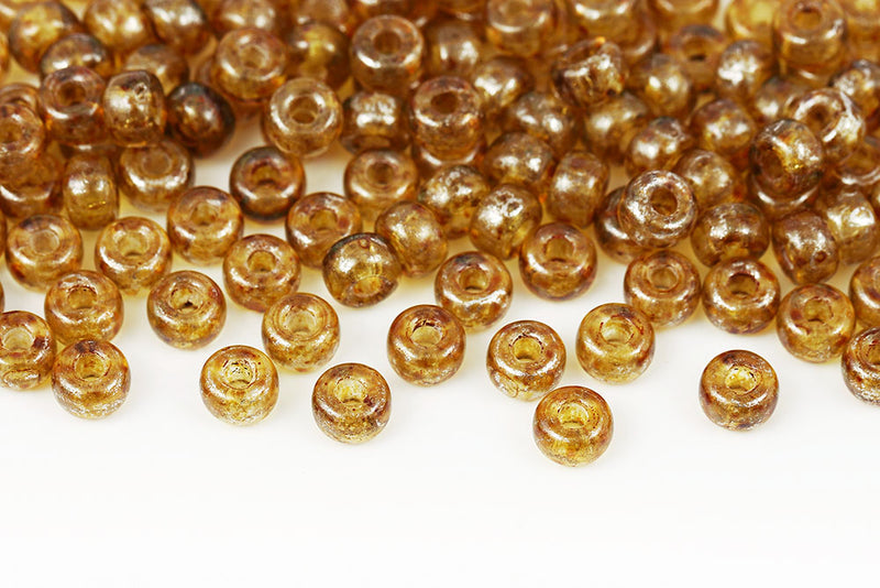 Matubo Round 2/0 Crystal Picasso Czech Seed beads