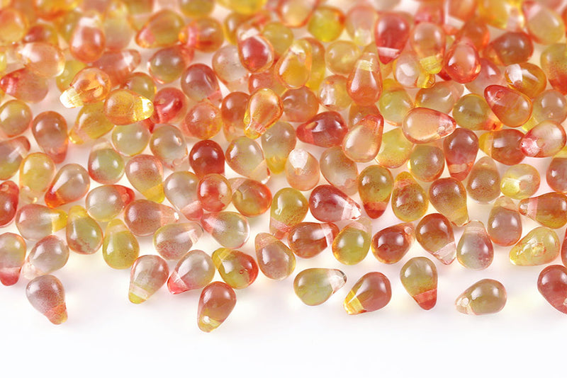 Drops 4×6mm Czech Glass Beads Col.00030-48001