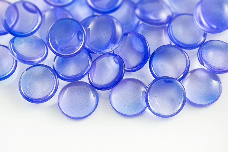 Cabochons 18mm Crystal Blue Violet Finish Nonporous Czech Beads