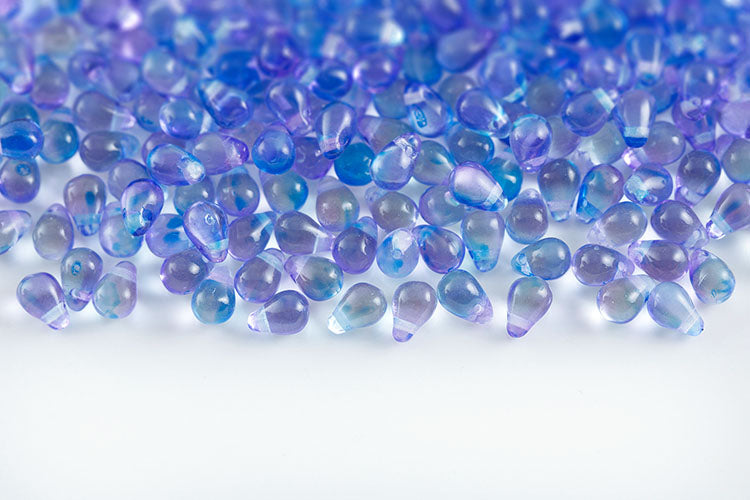 Drops 4×6mm Czech Glass Beads Col.00030-48002