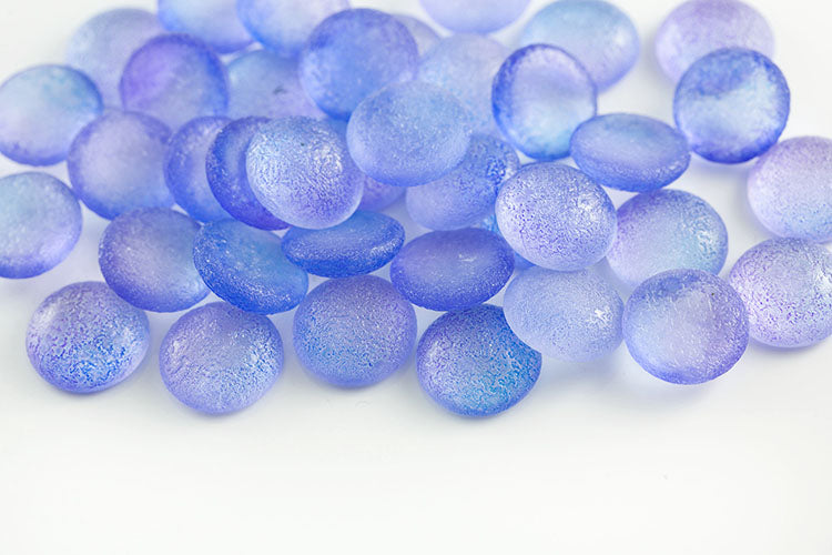 Cabochons 18mm Crystal Blue Violet Etched Finish Nonporous Czech Beads