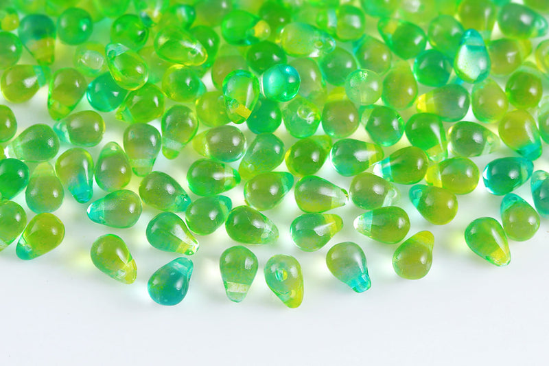 Drops 4×6mm Czech Glass Beads Col.00030-48010