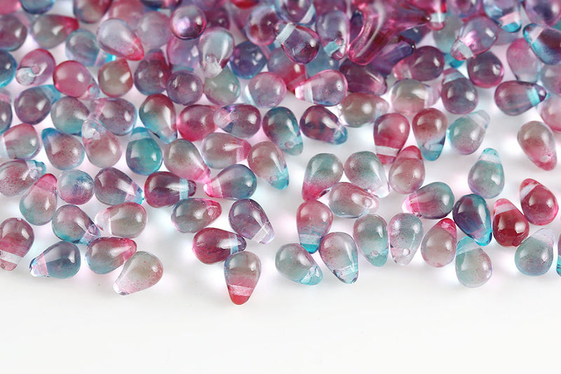 Drops 4×6mm Czech Glass Beads Col.00030-48013
