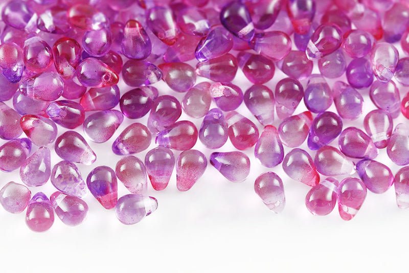 Drops 4×6mm Czech Glass Beads Col.00030-48014