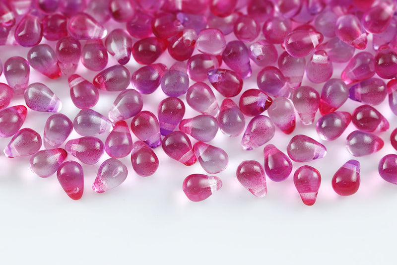 Drops 4×6mm Czech Glass Beads Col.00030-48020