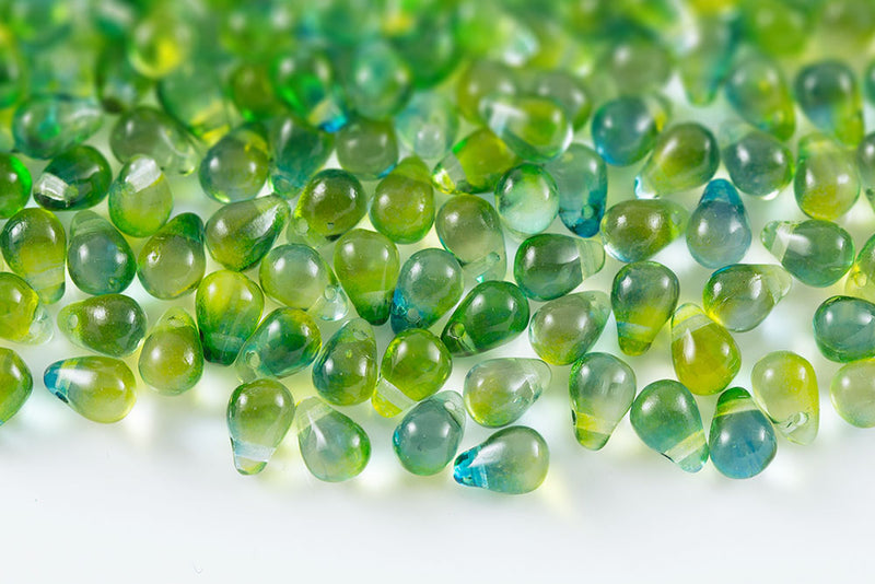 Drops 4×6mm Czech Glass Beads Col.00030-48027