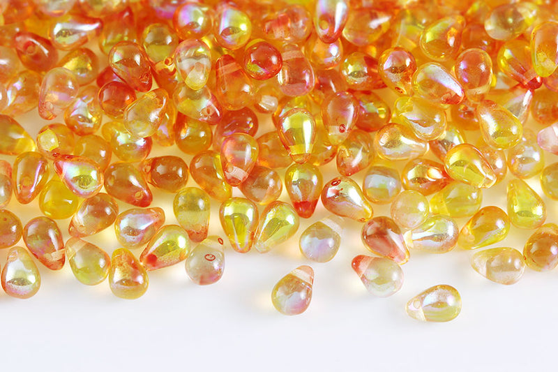 Drops 4×6mm Czech Glass Beads Col.00030-48101