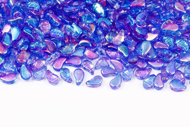 Flatduo 8×5mm Flatduo 8×5mm Summer Rainbow Dark Blue 2-hole Czech Beads 2-Hole Czech Beads