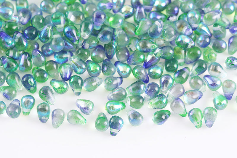 Drops 4×6mm Czech Glass Beads Col.00030-48106