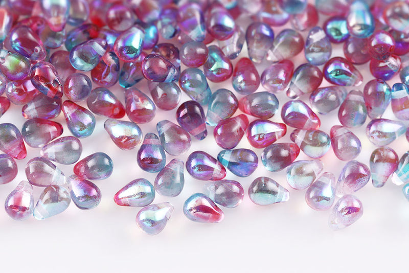 Drops 4×6mm Czech Glass Beads Col.00030-48113