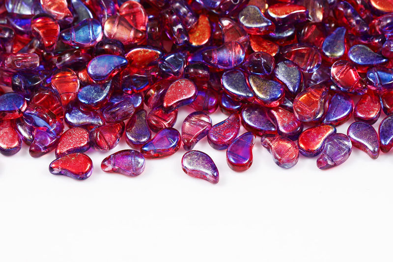 Flatduo 8×5mm Summer Rainbow Light Violet 2-Hole Czech Beads
