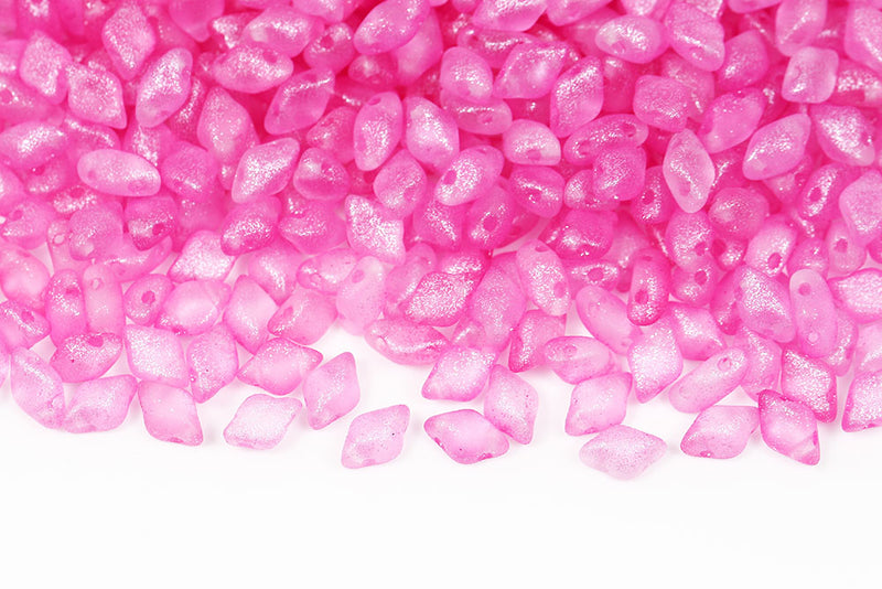 Gemduo 8×5mm Crystal Frozen Rose Matt 2-Hole Czech Beads