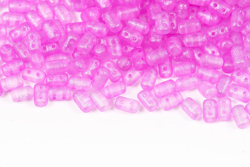Rulla 5×3mm Crystal Frozen Rose Matt 2-Hole Czech Beads