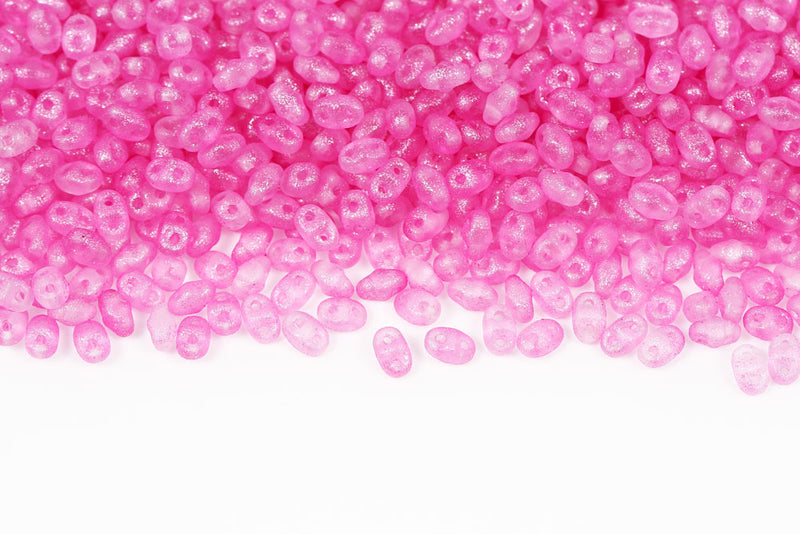 Miniduo 2×4mm Crystal Frozen Rose Matt 2-Hole Czech Beads