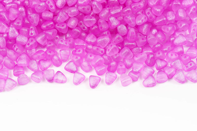Nib-Bit 6×5mm Crystal Frozen Rose Matt 2-Hole Czech Beads