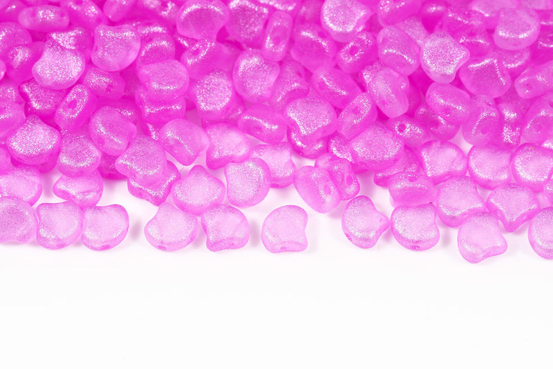 GINKO 7.5×7.5mm Crystal Frozen Rose Matt 2-Hole Czech Beads