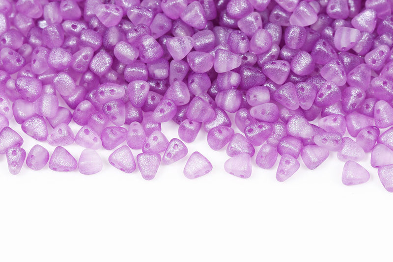 Nib-Bit 6×5mm Crystal Frozen Violet Matt 2-Hole Czech Beads