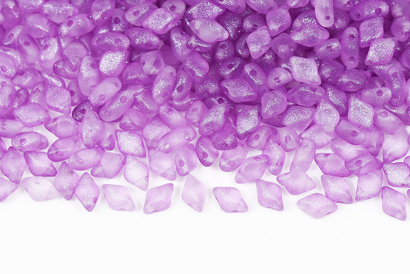 Gemduo 8×5mm Crystal Frozen Violet Matt 2-Hole Czech Beads
