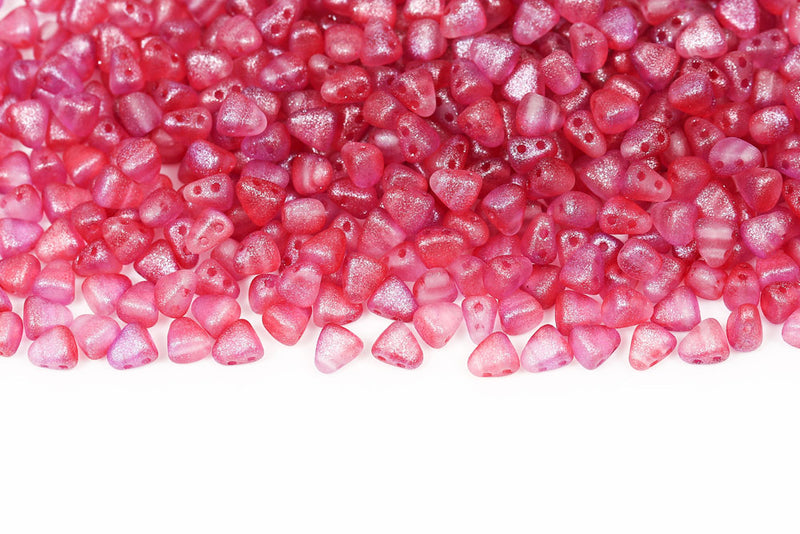 Nib-Bit 6×5mm Crystal Frozen Peach Matt 2-Hole Czech Beads
