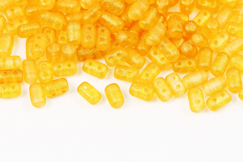 Rulla 5×3mm Crystal Frozen Lemon Matt 2-Hole Czech Beads